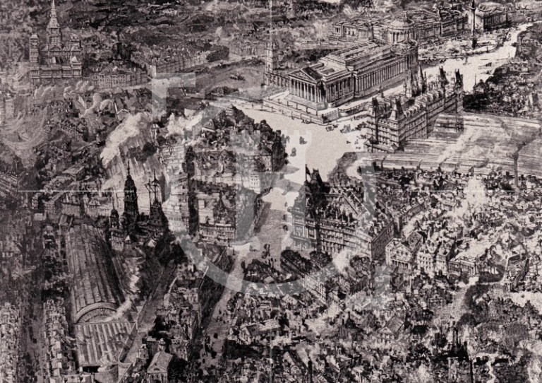Bird's Eye view of Liverpool as seen from a balloon, 1885